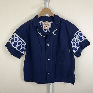 Gene Ewing Bis Vintage Button Down Shirt M Medium Nautical